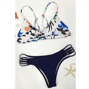 Cupshe Floral and Navy Bikini